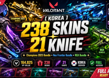 🔥 Premium VALORANT Korea Account – Loaded with Rare Skins & Knives 🔥